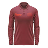 Custom Crimson Red Orange Red Long Sleeve Polo Shirt