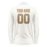 Custom White Light Khaki Long Sleeve Polo Shirt