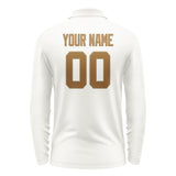 Custom White Khaki Long Sleeve Polo Shirt