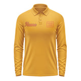 Custom Yellow Orange Long Sleeve Polo Shirt