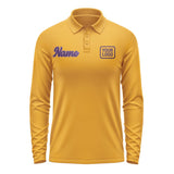 Custom Yellow Purple Long Sleeve Polo Shirt