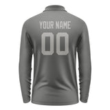 Custom Dark Grey Gray Long Sleeve Polo Shirt