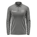 Custom Dark Grey Gray Long Sleeve Polo Shirt