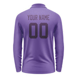 Custom Light Purple Purple Long Sleeve Polo Shirt