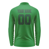 Custom Emerald Green Green Long Sleeve Polo Shirt