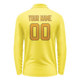 Custom Light Yellow Yellow Long Sleeve Polo Shirt