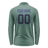 Custom Blue Green Navy Long Sleeve Polo Shirt