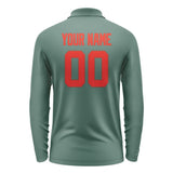 Custom Blue Green Orange Red Long Sleeve Polo Shirt