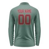 Custom Blue Green Crimson Red Long Sleeve Polo Shirt