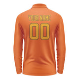 Custom Orange Yellow Long Sleeve Polo Shirt