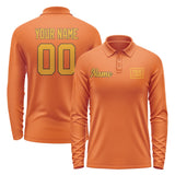 Custom Orange Yellow Long Sleeve Polo Shirt