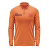 Custom Orange Red Long Sleeve Polo Shirt