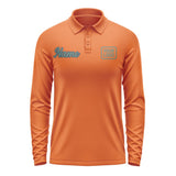 Custom Orange Blue Green Long Sleeve Polo Shirt