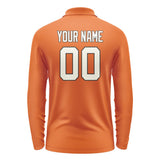 Custom Orange Cream Long Sleeve Polo Shirt