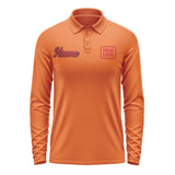 Custom Orange Red Long Sleeve Polo Shirt