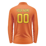 Custom Orange Gold Long Sleeve Polo Shirt