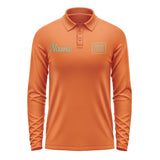 Custom Orange Light Khaki Long Sleeve Polo Shirt