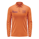 Custom Orange Crimson Red Long Sleeve Polo Shirt
