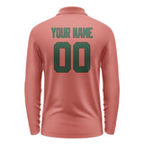 Custom Copper Rose Green Long Sleeve Polo Shirt