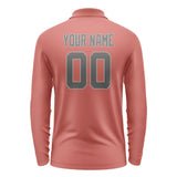 Custom Copper Rose Dark Grey Long Sleeve Polo Shirt