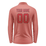 Custom Copper Rose Red Long Sleeve Polo Shirt