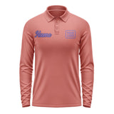 Custom Copper Rose Light Purple Long Sleeve Polo Shirt