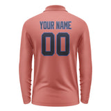 Custom Copper Rose Navy Long Sleeve Polo Shirt