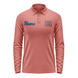 Custom Copper Rose Navy Long Sleeve Polo Shirt