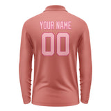 Custom Copper Rose Light Pink Long Sleeve Polo Shirt