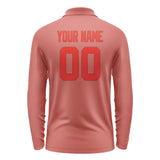 Custom Copper Rose Orange Red Long Sleeve Polo Shirt