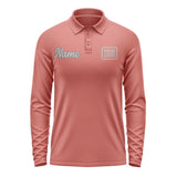 Custom Copper Rose Gray Long Sleeve Polo Shirt