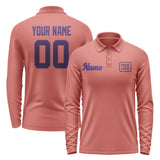 Custom Copper Rose Purple Long Sleeve Polo Shirt