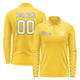 Custom Gold Cream Long Sleeve Polo Shirt