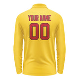 Custom Gold Red Long Sleeve Polo Shirt