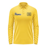Custom Gold Black Long Sleeve Polo Shirt
