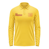 Custom Gold Orange Long Sleeve Polo Shirt