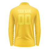 Custom Gold Light Yellow Long Sleeve Polo Shirt