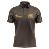 Custom Brown Yellow Short-Sleeve Polo Shirt