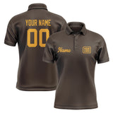 Custom Brown Yellow Short-Sleeve Polo Shirt