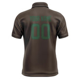 Custom Brown Green Short-Sleeve Polo Shirt