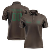 Custom Brown Green Short-Sleeve Polo Shirt