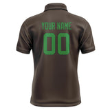 Custom Brown Emerald Green Short-Sleeve Polo Shirt