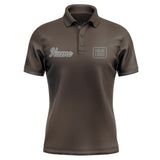 Custom Brown Dark Grey Short-Sleeve Polo Shirt