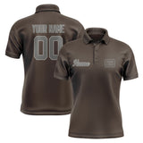 Custom Brown Dark Grey Short-Sleeve Polo Shirt