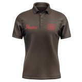 Custom Brown Red Short-Sleeve Polo Shirt