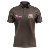 Custom Brown Light Pink Short-Sleeve Polo Shirt