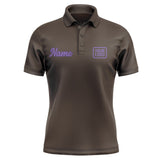 Custom Brown Light Purple Short-Sleeve Polo Shirt