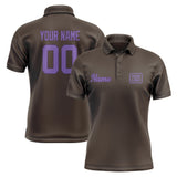 Custom Brown Light Purple Short-Sleeve Polo Shirt