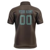 Custom Brown Blue Green Short-Sleeve Polo Shirt