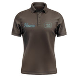 Custom Brown Blue Green Short-Sleeve Polo Shirt